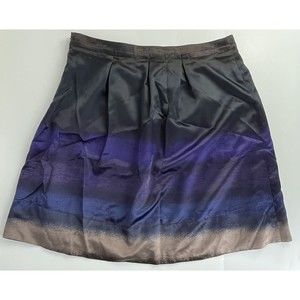 Mossimo Women’s Black Purple Indigo Ombré Fade Pleated Skirt Size 10 Ocean Night